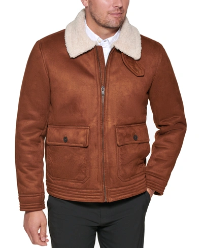 Club Room Men's Faux Suede Jacket, Created For Macy's In Brown
