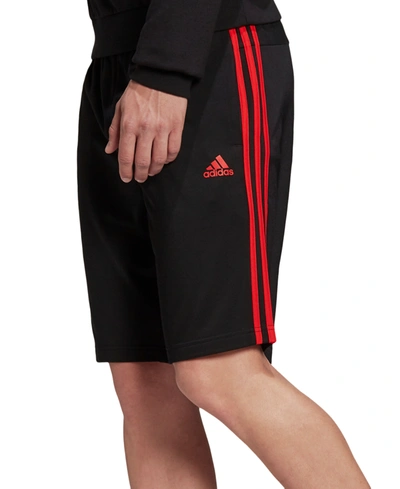Adidas Originals Adidas Men's Train Essentials Classic-fit Aeroready 3-stripes 10" Training Shorts In Black/scarlet