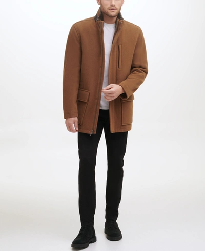 Cole Haan Men's Wool Plush Car Coat In Camel