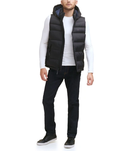 Tommy Hilfiger Men's Classic Quilted Puffer Vest Jacket In Black