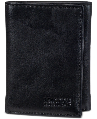 Kenneth Cole Reaction Men's Technicole Stretch Trifold Wallet In Black