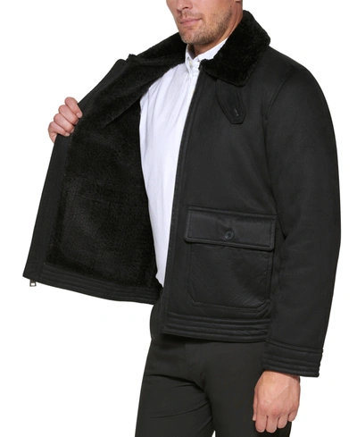 Club Room Men's Faux Suede Jacket, Created For Macy's In Black