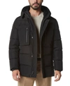 MARC NEW YORK MEN'S YARMOUTH MICRO SHEEN PARKA JACKET WITH FLEECE-LINED HOOD