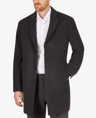 Calvin Klein Men's Prosper Wool-blend Slim Fit Overcoat In Charcoal