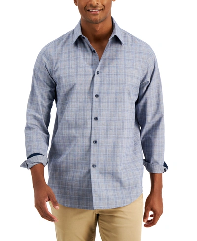 Club Room Men's Pioloa Plaid Shirt, Created For Macy's In Blue Combo