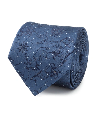 Disney Men's Peter Pan Treasure Map Dot Tie In Navy