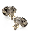 Ox & Bull Trading Co. Men's 14k Gold Elephant Cufflinks In Gunmetal