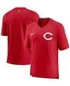 NIKE MEN'S RED CINCINNATI REDS AUTHENTIC COLLECTION PREGAME PERFORMANCE V-NECK T-SHIRT
