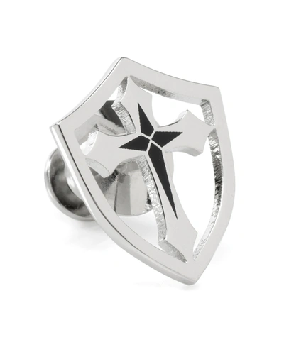 Ox & Bull Trading Co. Men's Cross Shield Lapel Pin In Silver-tone