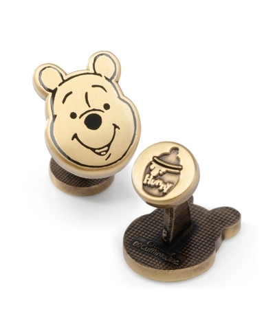 Disney Men's Winnie The Pooh Face Cufflinks In Gold-tone