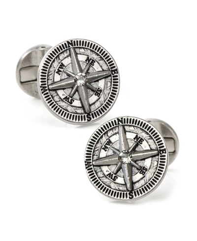 Ox & Bull Trading Co. Men's Antique Compass Cufflinks In Silver-tone