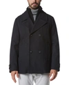 Marc New York Men's Danton Peacoat With Inset Bib In Charcoal