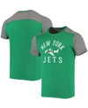 Majestic Men's Kelly Green, Heathered Gray New York Jets Gridiron Classics Field Goal Slub T-shirt In Kelly Green/heathered Gray