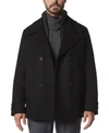 Marc New York Men's Danton Peacoat With Inset Bib In Black