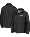 DUNBROOKE MEN'S BLACK MINNESOTA VIKINGS COACHES CLASSIC RAGLAN FULL-SNAP WINDBREAKER JACKET