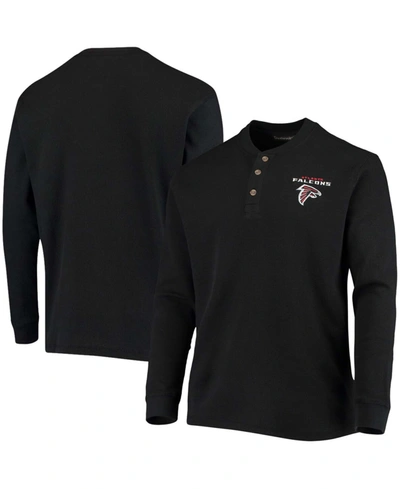 Dunbrooke Men's Black Atlanta Falcons Maverick Thermal Henley Long Sleeve T-shirt