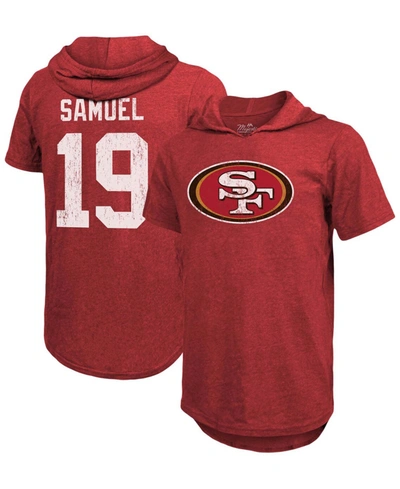 Fanatics Men's Deebo Samuel Scarlet San Francisco 49ers Player Name Number Tri-blend Hoodie T-shirt