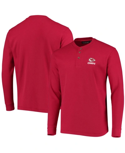 Dunbrooke Men's Red Kansas City Chiefs Maverick Thermal Henley Long Sleeve T-shirt