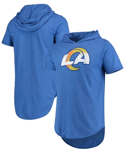 Majestic Men's Royal Los Angeles Rams Primary Logo Tri-blend Hoodie T-shirt In Royal Blue