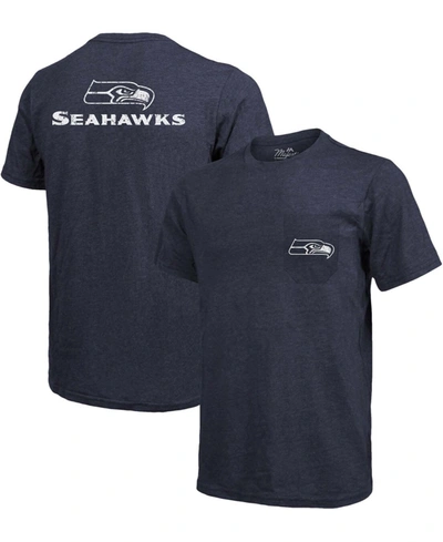 Majestic Seattle Seahawks Tri-blend Pocket T-shirt - College Navy