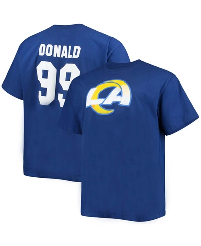 Fanatics Men's Big And Tall Aaron Donald Royal Los Angeles Rams Player Name Number T-shirt In Royal Blue