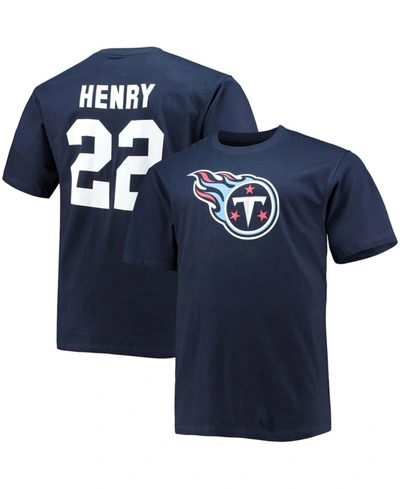 Fanatics Men's Big And Tall Derrick Henry Navy Tennessee Titans Player Name Number T-shirt