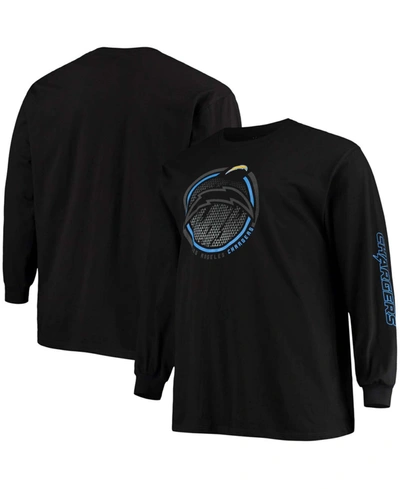Fanatics Men's Big And Tall Black Los Angeles Chargers Color Pop Long Sleeve T-shirt