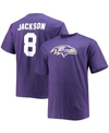 Fanatics Men's Big And Tall Lamar Jackson Purple Baltimore Ravens Player Name Number T-shirt In Purple