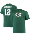 FANATICS MEN'S BIG AND TALL AARON RODGERS GREEN GREEN BAY PACKERS PLAYER NAME NUMBER T-SHIRT