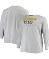 Fanatics Men's Big And Tall Heathered Gray Los Angeles Rams Practice Long Sleeve T-shirt In Heather Gray