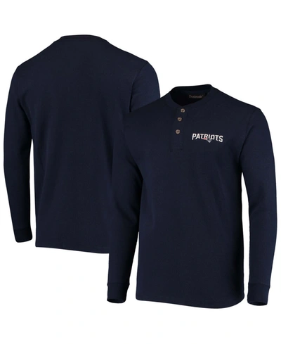 Dunbrooke Men's Navy New England Patriots Maverick Thermal Henley Long Sleeve T-shirt