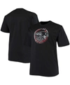 FANATICS MEN'S BIG AND TALL BLACK NEW ENGLAND PATRIOTS COLOR POP T-SHIRT