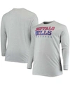 Fanatics Men's Big And Tall Heathered Gray Buffalo Bills Practice Long Sleeve T-shirt In Heather Gray