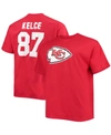 Fanatics Men's Big And Tall Travis Kelce Red Kansas City Chiefs Player Name Number T-shirt In Red