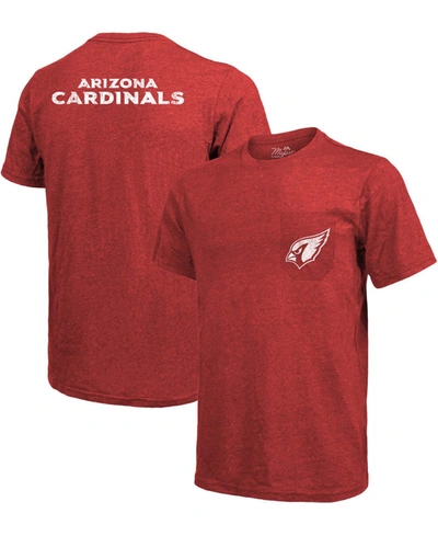 Majestic Arizona Cardinals Tri-blend Pocket T-shirt - Cardinal In Burgundy