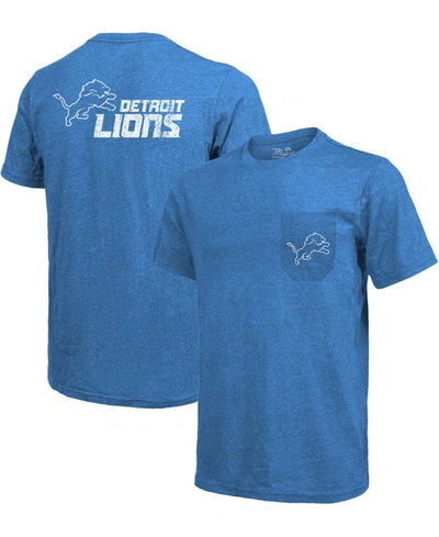 Majestic Detroit Lions Tri-blend Pocket T-shirt - Blue