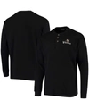 DUNBROOKE MEN'S BLACK MINNESOTA VIKINGS MAVERICK THERMAL HENLEY LONG SLEEVE T-SHIRT