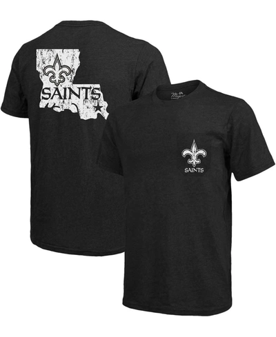 Majestic New Orleans Saints Tri-blend Pocket T-shirt - Black