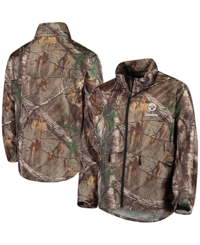 Dunbrooke Men's Realtree Camo Pittsburgh Steelers Sportsman Waterproof Packable Full-zip Jacket In Green Camo