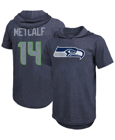 Fanatics Men's Dk Metcalf College Navy Seattle Seahawks Player Name Number Tri-blend Hoodie T-shirt
