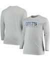 Fanatics Men's Big And Tall Heathered Gray Indianapolis Colts Practice Long Sleeve T-shirt In Heather Gray