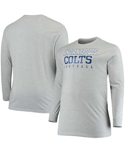 Fanatics Men's Big And Tall Heathered Gray Indianapolis Colts Practice Long Sleeve T-shirt In Heather Gray