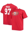 Fanatics Men's Big And Tall Nick Bosa Scarlet San Francisco 49ers Player Name Number T-shirt In Scarlet