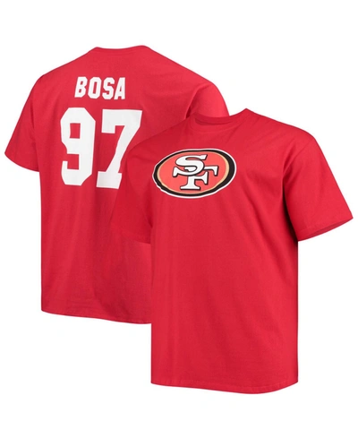 FANATICS MEN'S BIG AND TALL NICK BOSA SCARLET SAN FRANCISCO 49ERS PLAYER NAME NUMBER T-SHIRT