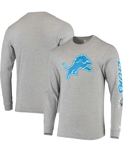 Starter Men's Heathered Gray Detroit Lions Halftime Long Sleeve T-shirt In Heather Gray