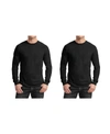 GALAXY BY HARVIC MEN'S 2-PACK EGYPTIAN COTTON-BLEND LONG SLEEVE CREW NECK TEE