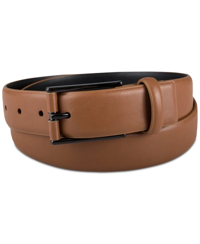 Alfani Men's Alfatech Stretch Faux-leather Wrapped Buckle Dress Belt, Created For Macy's In Tan