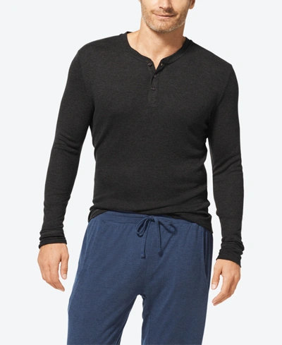 Tommy John Lounge Henley In Charcoal Heather