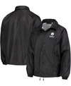 DUNBROOKE MEN'S BLACK PITTSBURGH STEELERS COACHES CLASSIC RAGLAN FULL-SNAP WINDBREAKER JACKET