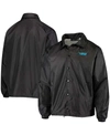 Dunbrooke Men's Black Carolina Panthers Coaches Classic Raglan Full-snap Windbreaker Jacket In Black